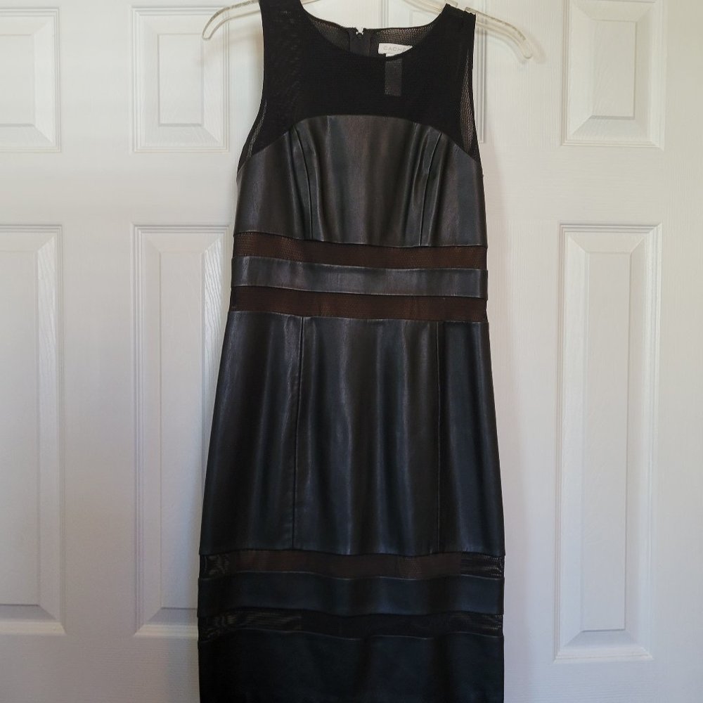 Cache black leather dress